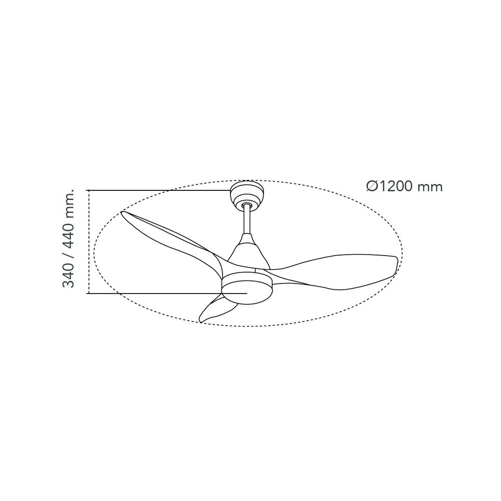 CristalRecord Plafondventilator Stel Ø 120 cm wit CristalRecord Plafondventilator Stel Ø 120 cm wit