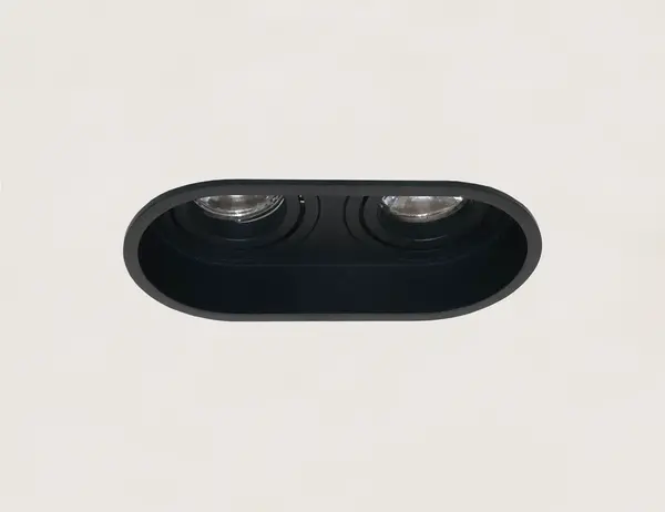 Artdelight Inbouwspot Rex 2 lichts ovaal zwart Artdelight Inbouwspot Rex 2 lichts ovaal zwart