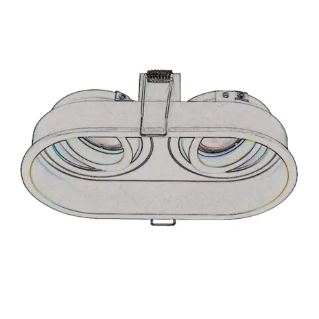 Artdelight Inbouwspot Rex 2 lichts ovaal zwart Artdelight Inbouwspot Rex 2 lichts ovaal zwart