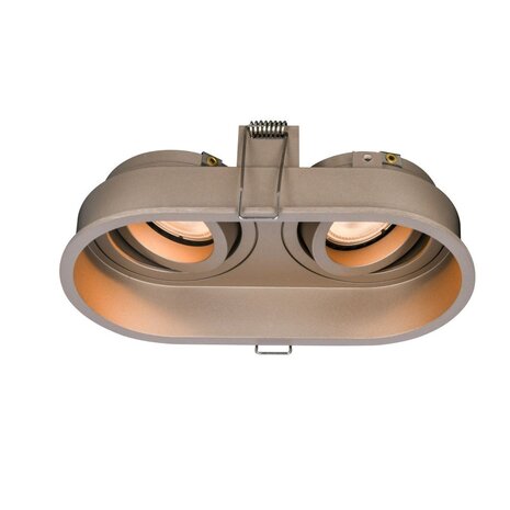 Artdelight Inbouwspot Rex 2 lichts ovaal champagne Artdelight Inbouwspot Rex 2 lichts ovaal champagne