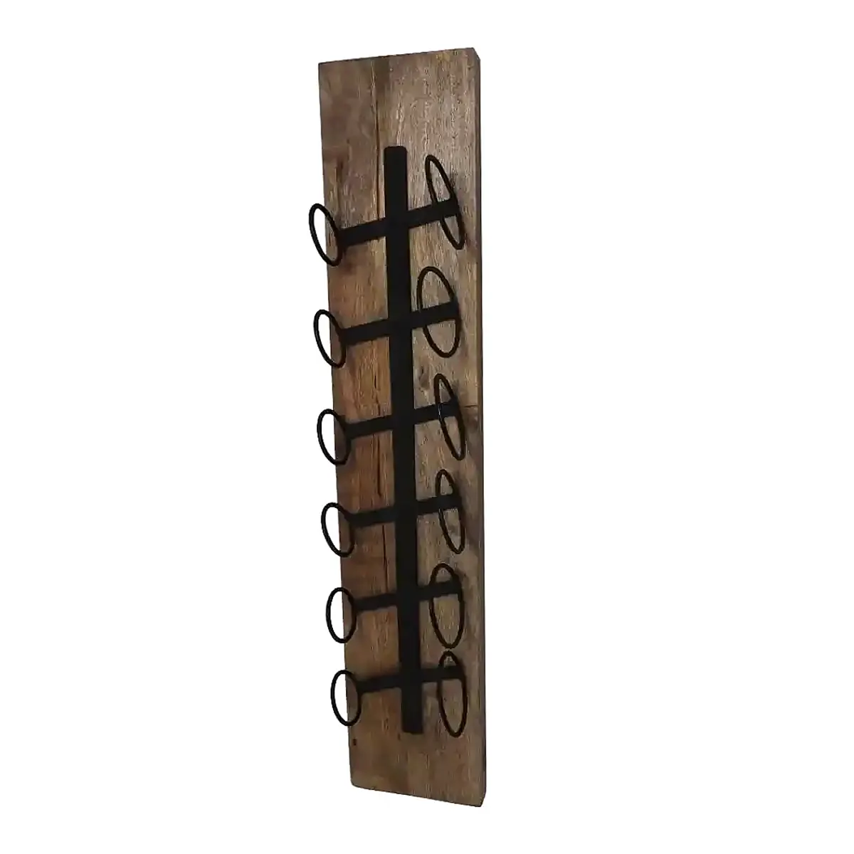 HSM Collection Wijnrek Champin wand 6 flessen H 100 cm hout zwart