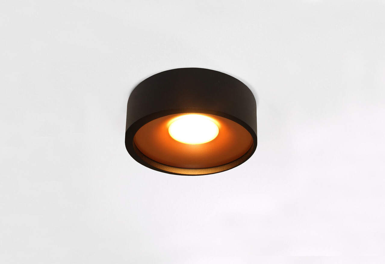 Artdelight Plafondlamp Orlando  Ø 14 cm zwart koper Artdelight Plafondlamp Orlando  Ø 14 cm zwart koper