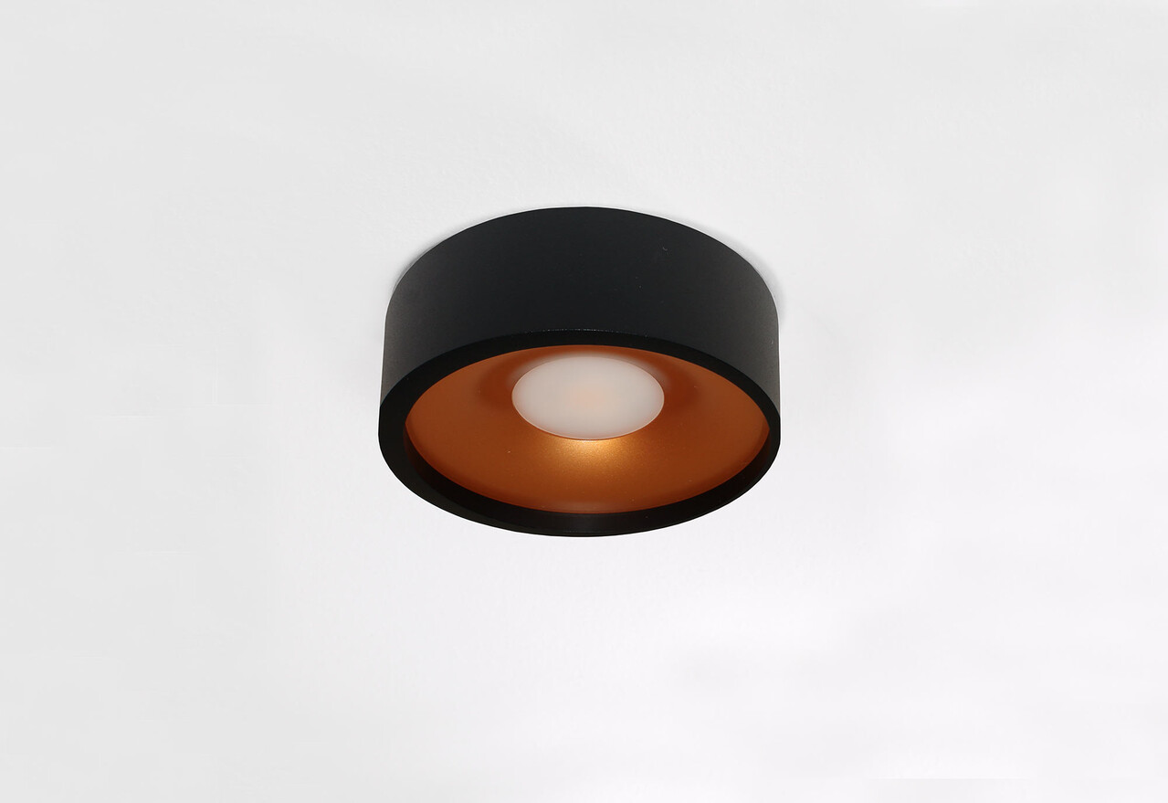 Artdelight Plafondlamp Orlando  Ø 14 cm zwart koper Artdelight Plafondlamp Orlando  Ø 14 cm zwart koper