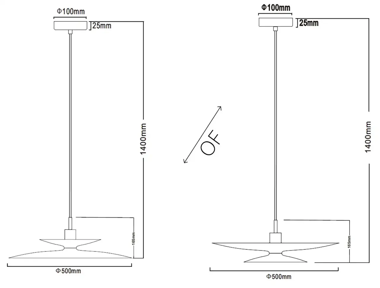 Artdelight Hanglamp Linares 1 lichts  Ø 50 cm wit Artdelight Hanglamp Linares 1 lichts  Ø 50 cm wit