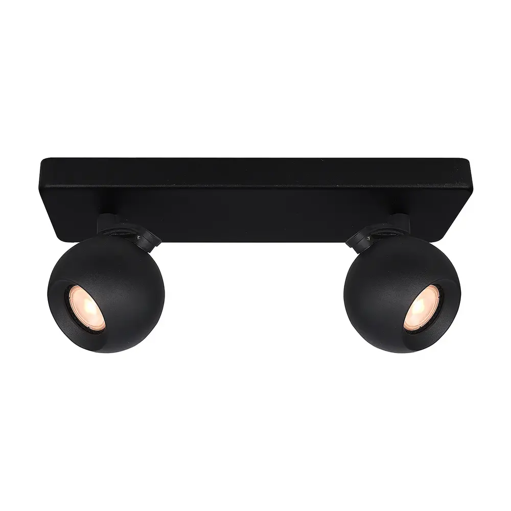 Artdelight Spot Bolero 2 lichts balk zwart Artdelight Spot Bolero 2 lichts balk zwart