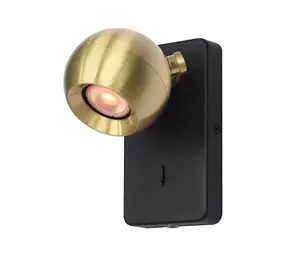 Artdelight Wandlamp Bolero 1 lichts zwart goud