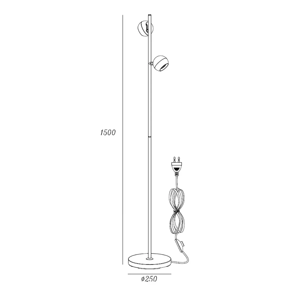 Artdelight Vloerlamp Bolero 2 lichts H 150 cm zwart Artdelight Vloerlamp Bolero 2 lichts H 150 cm zwart