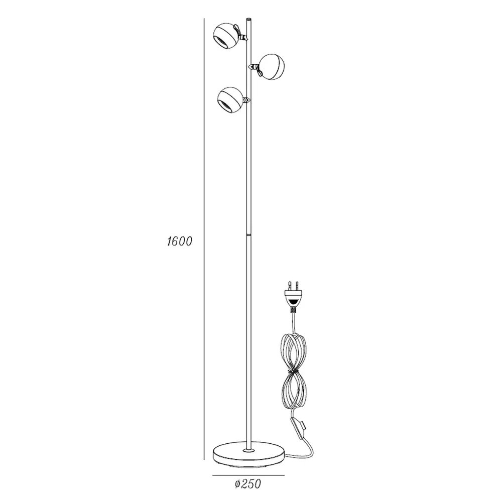 Artdelight Vloerlamp Bolero 3 lichts H 160 cm zwart Artdelight Vloerlamp Bolero 3 lichts H 160 cm zwart