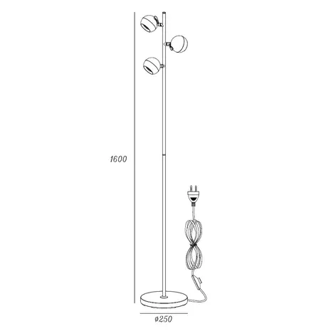 Artdelight Vloerlamp Bolero 3 lichts H 160 cm zwart Artdelight Vloerlamp Bolero 3 lichts H 160 cm zwart