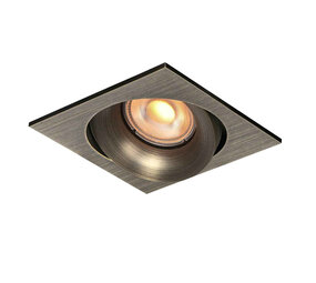 Artdelight Inbouwspot Alice vierkant 9 cm GU10 antiek brons