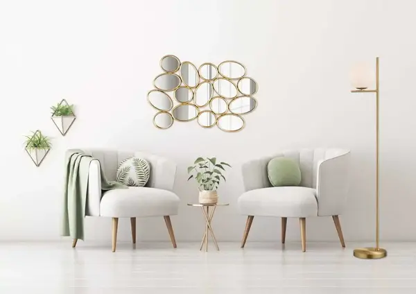 Mirrors and more Spiegel Madita H 61 cm B 90 cm mat goud Mirrors and more Spiegel Madita H 61 cm B 90 cm mat goud