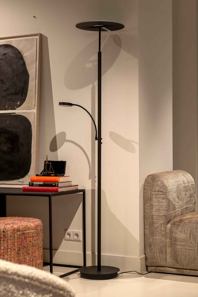 Artdelight Vloerlamp Riva 2 lichts H 180 cm zwart Artdelight Vloerlamp Riva 2 lichts H 180 cm zwart