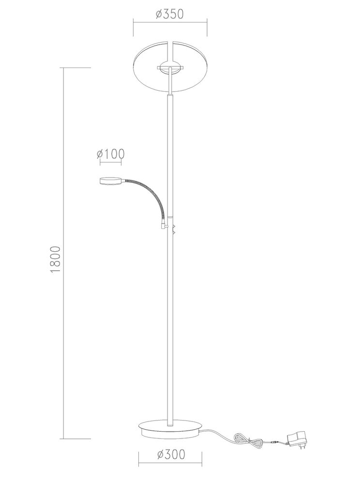 Artdelight Vloerlamp Riva 2 lichts H 180 cm zwart Artdelight Vloerlamp Riva 2 lichts H 180 cm zwart