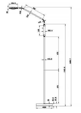 Artdelight Vloerlamp UFO H 140 cm zwart Artdelight Vloerlamp UFO H 140 cm zwart