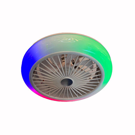 CristalRecord Plafondventilator Iris met speaker Ø 44 cm RGB wit CristalRecord Plafondventilator Iris met speaker Ø 44 cm RGB wit