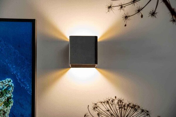 Artdelight Wandlamp Fulda 10x10 cm zwart