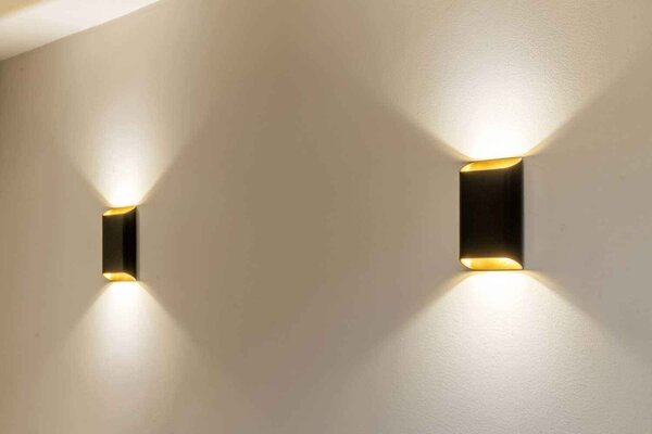 Artdelight Wandlamp Diaz Large H 20 cm zwart goud Artdelight Wandlamp Diaz Large H 20 cm zwart goud