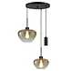 Masterlight Hanglamp Genua 3 lichts Ø 35 cm amber zwart Masterlight Hanglamp Genua 3 lichts Ø 35 cm amber zwart