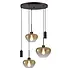 Hanglamp Genua 3+2 lichts Ø 50 cm amber zwart