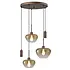 Hanglamp Genua 3+2 lichts Ø 50 cm amber cacao