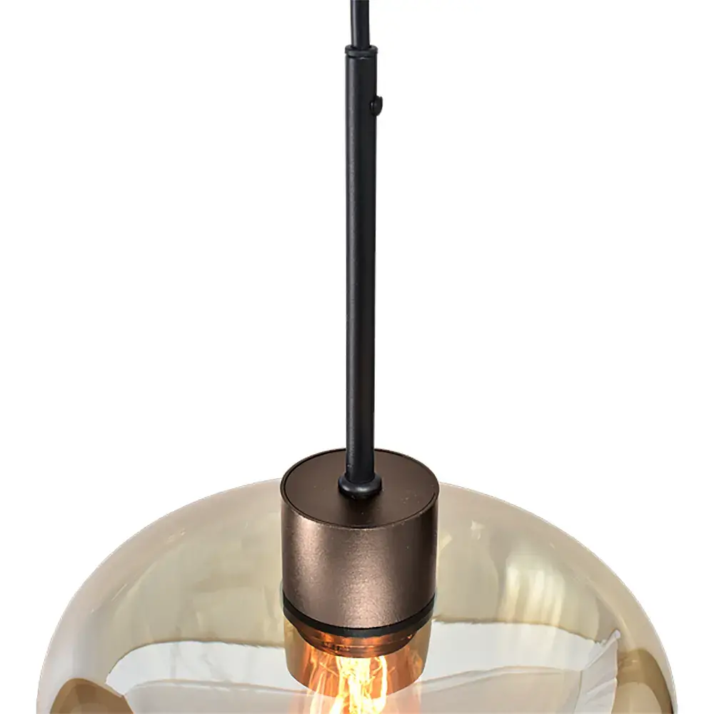 Masterlight Hanglamp Genua 3+2 lichts Ø 50 cm amber cacao Masterlight Hanglamp Genua 3+2 lichts Ø 50 cm amber cacao