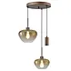 Masterlight Hanglamp Genua 3 lichts Ø 35 cm amber cacao Masterlight Hanglamp Genua 3 lichts Ø 35 cm amber cacao