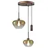 Hanglamp Genua 2+1 lichts Ø 35 cm amber cacao