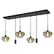 Masterlight Hanglamp Genua 6 lichts L 130 cm amber zwart Masterlight Hanglamp Genua 6 lichts L 130 cm amber zwart