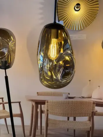 Masterlight Hanglamp Lava 6 lichts L 130 cm amber zwart