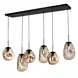 Masterlight Hanglamp Lava 6 lichts L 130 cm amber zwart Masterlight Hanglamp Lava 6 lichts L 130 cm amber zwart