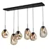Hanglamp Lava 6 lichts L 130 cm amber zwart Hanglamp Lava 6 lichts L 130 cm amber zwart