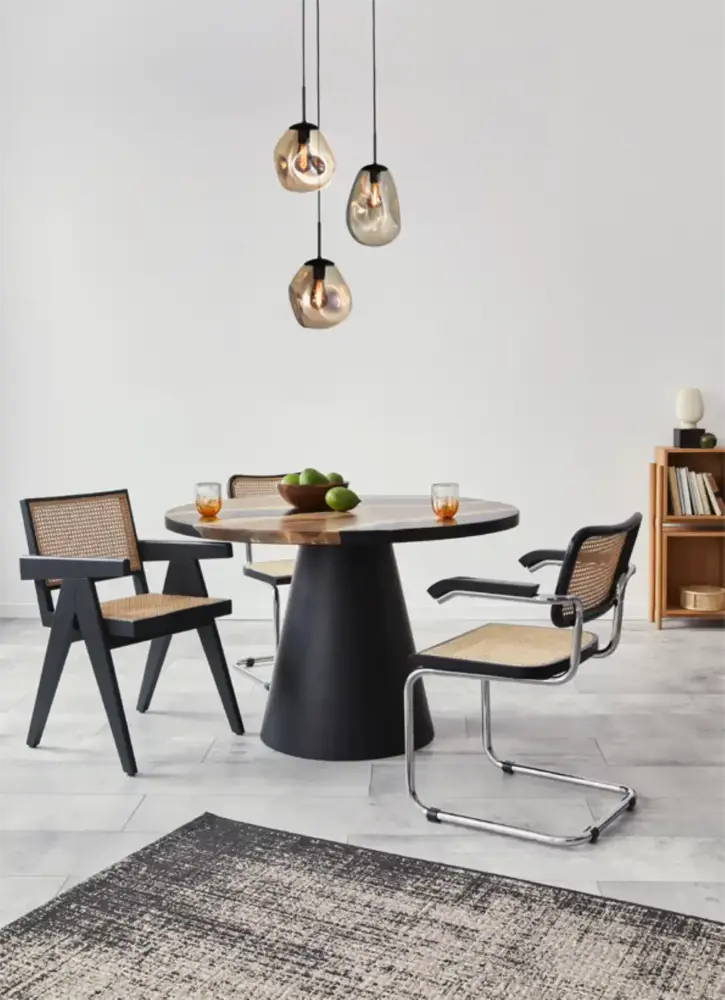 Masterlight Hanglamp Lava 3 lichts Ø 35 cm amber zwart