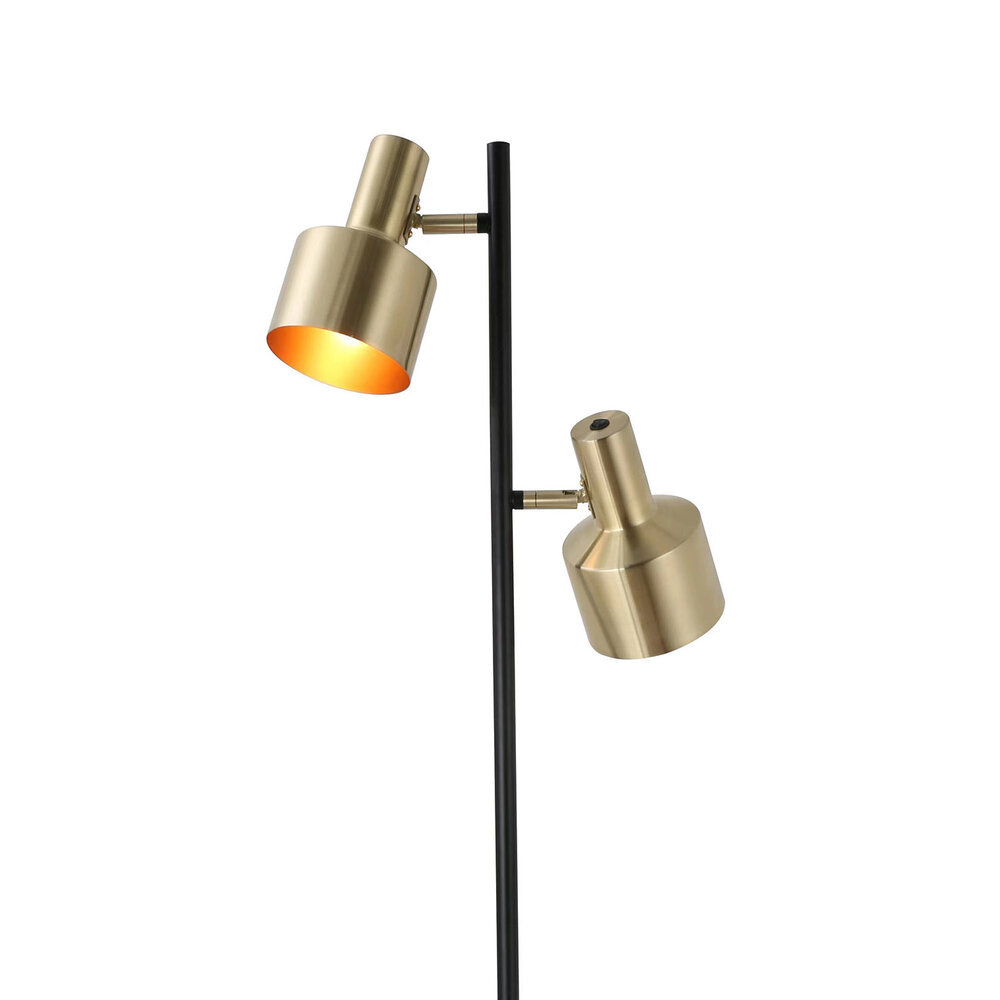 Artdelight Vloerlamp Twinkle 2 lichts H 150 cm zwart goud