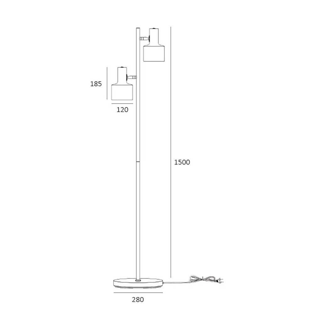 Artdelight Vloerlamp Twinkle 2 lichts H 150 cm zwart