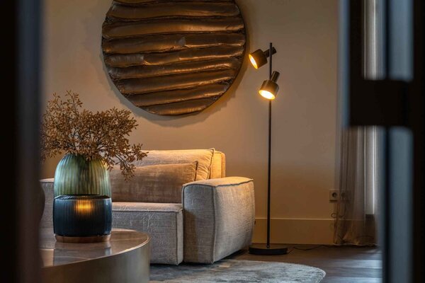 Artdelight Vloerlamp Twinkle 2 lichts H 150 cm zwart