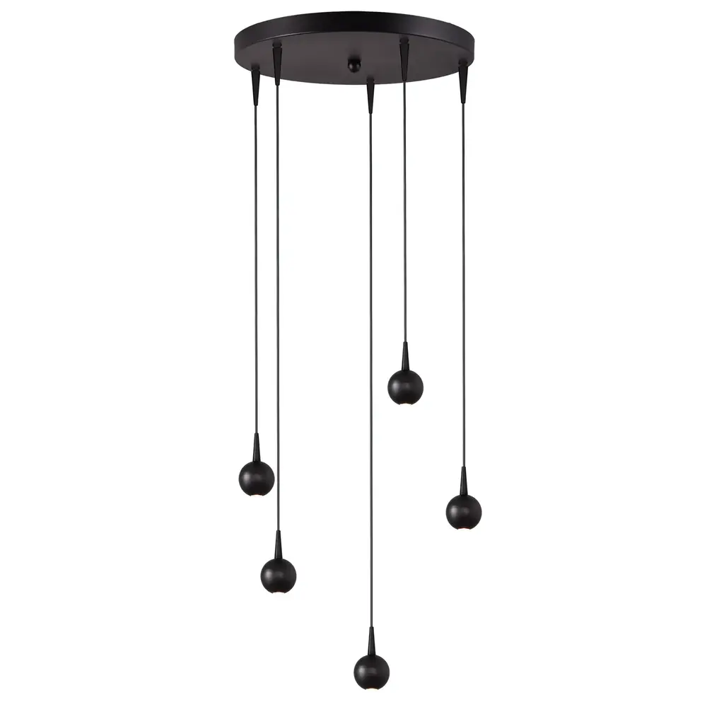 Masterlight Hanglamp Talana 5 lichts Ø 35 cm zwart
