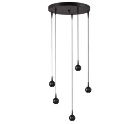 Masterlight Hanglamp Talana 5 lichts Ø 35 cm zwart Masterlight Hanglamp Talana 5 lichts Ø 35 cm zwart