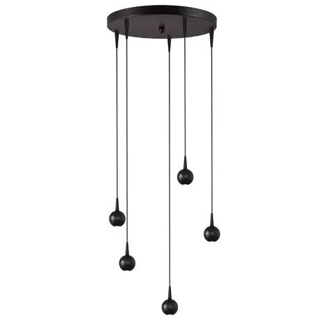 Masterlight Hanglamp Talana 5 lichts Ø 35 cm zwart