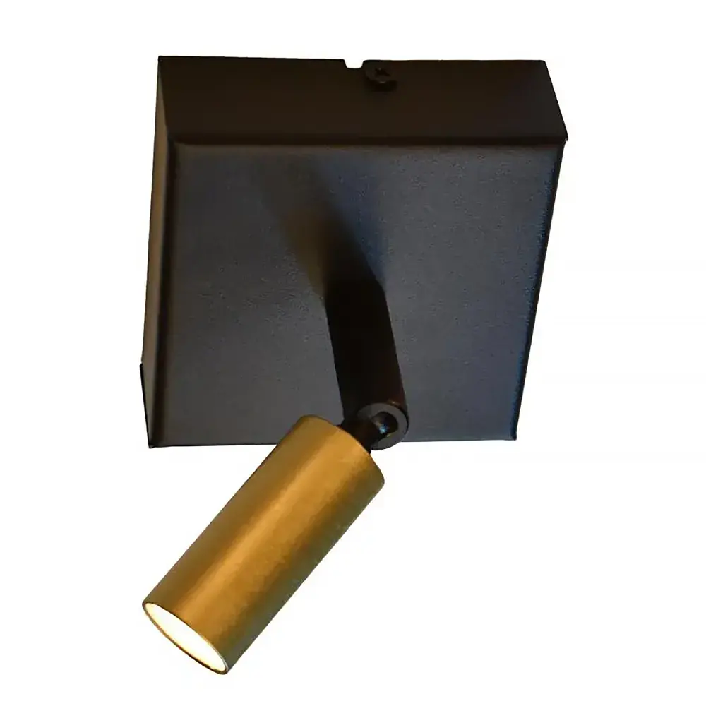 Masterlight Spot Tubo 1 lichts zwart mat goud Masterlight Spot Tubo 1 lichts zwart mat goud