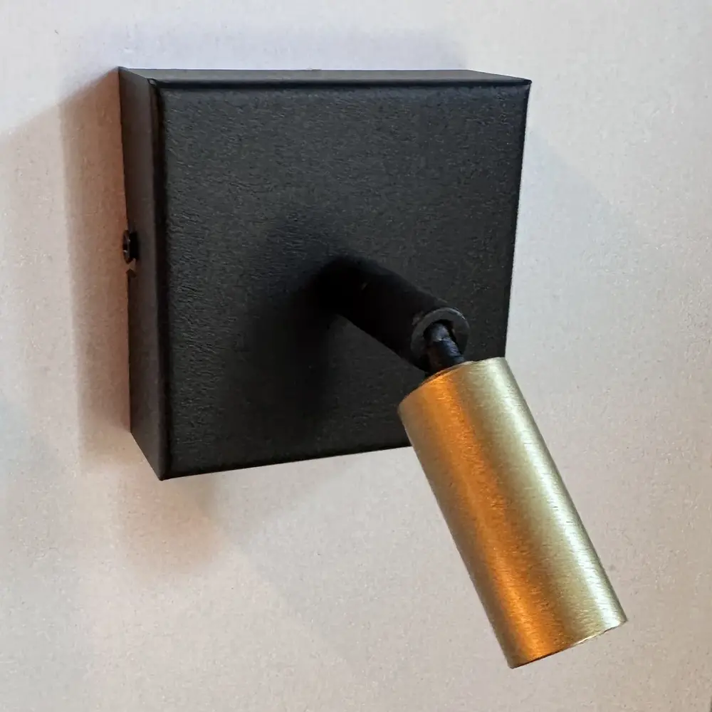 Masterlight Spot Tubo 1 lichts zwart mat goud Masterlight Spot Tubo 1 lichts zwart mat goud