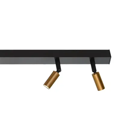 Masterlight Spot Tubo 3+2+2 lichts L 150 cm zwart mat goud Masterlight Spot Tubo 3+2+2 lichts L 150 cm zwart mat goud