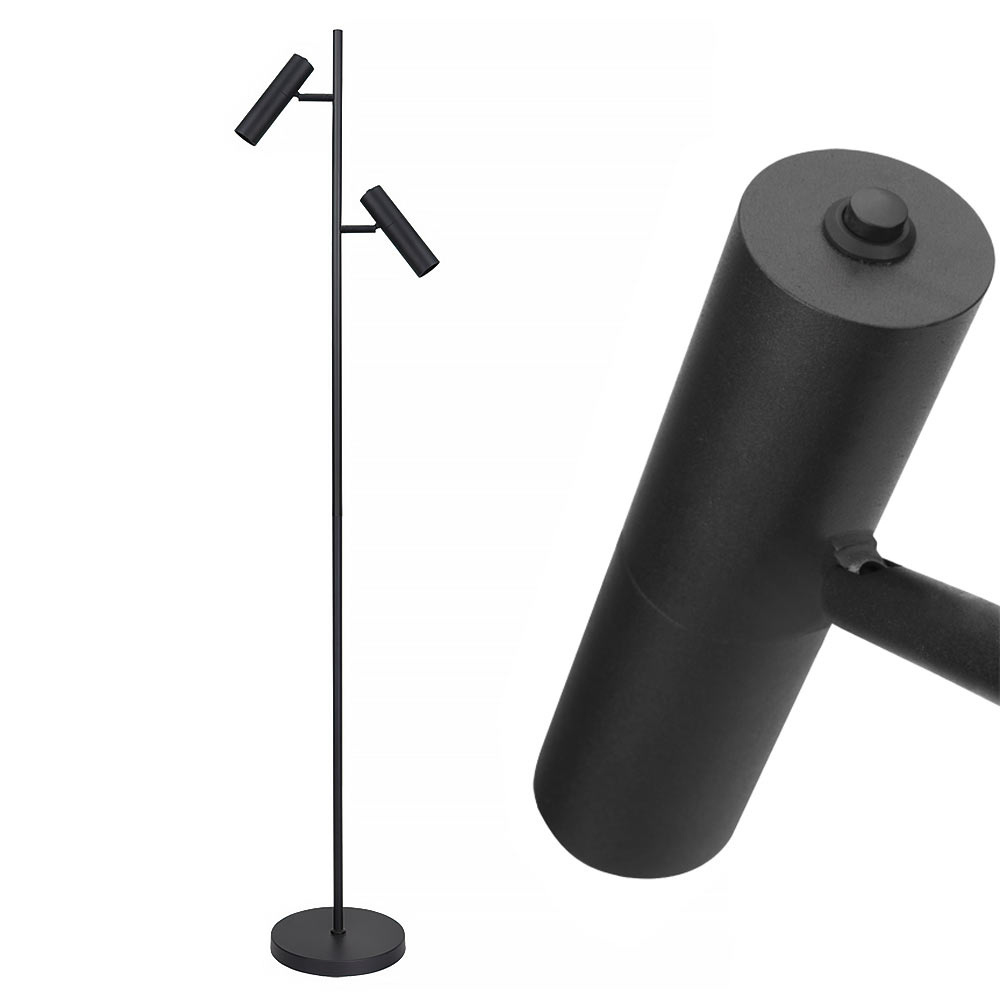 Freelight Vloerlamp Undici 2 lichts H 150 cm zwart