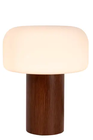Lucide KENAN - Tafellamp - Ø 22 cm - 1xE14 - Donkere Houtlook