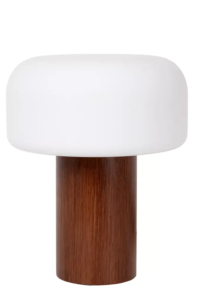 Lucide KENAN - Tafellamp - Ø 22 cm - 1xE14 - Donkere Houtlook