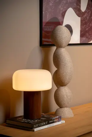 Lucide KENAN - Tafellamp - Ø 22 cm - 1xE14 - Hout