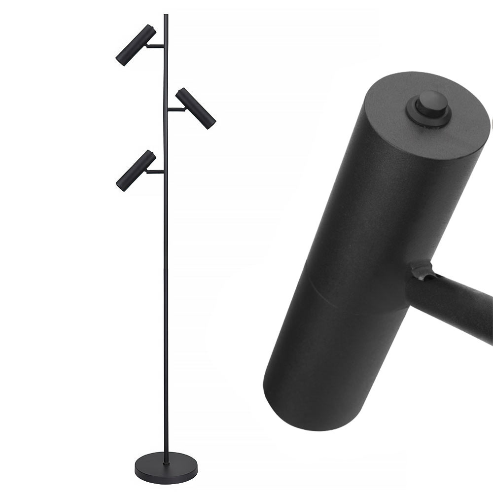 Freelight Vloerlamp Undici 3 lichts H 165 cm zwart