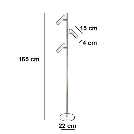 Freelight Vloerlamp Undici 3 lichts H 165 cm beige