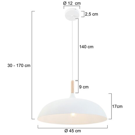 Mexlite Hanglamp bjorr 7731w wit