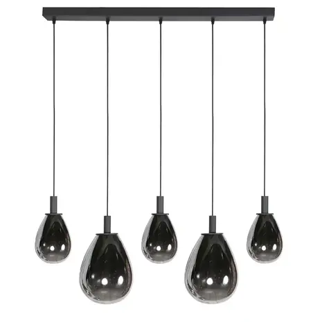 Mexlite Hanglamp Glimsy 5 lichts L 115 cm zwart Mexlite Hanglamp Glimsy 5 lichts L 115 cm zwart