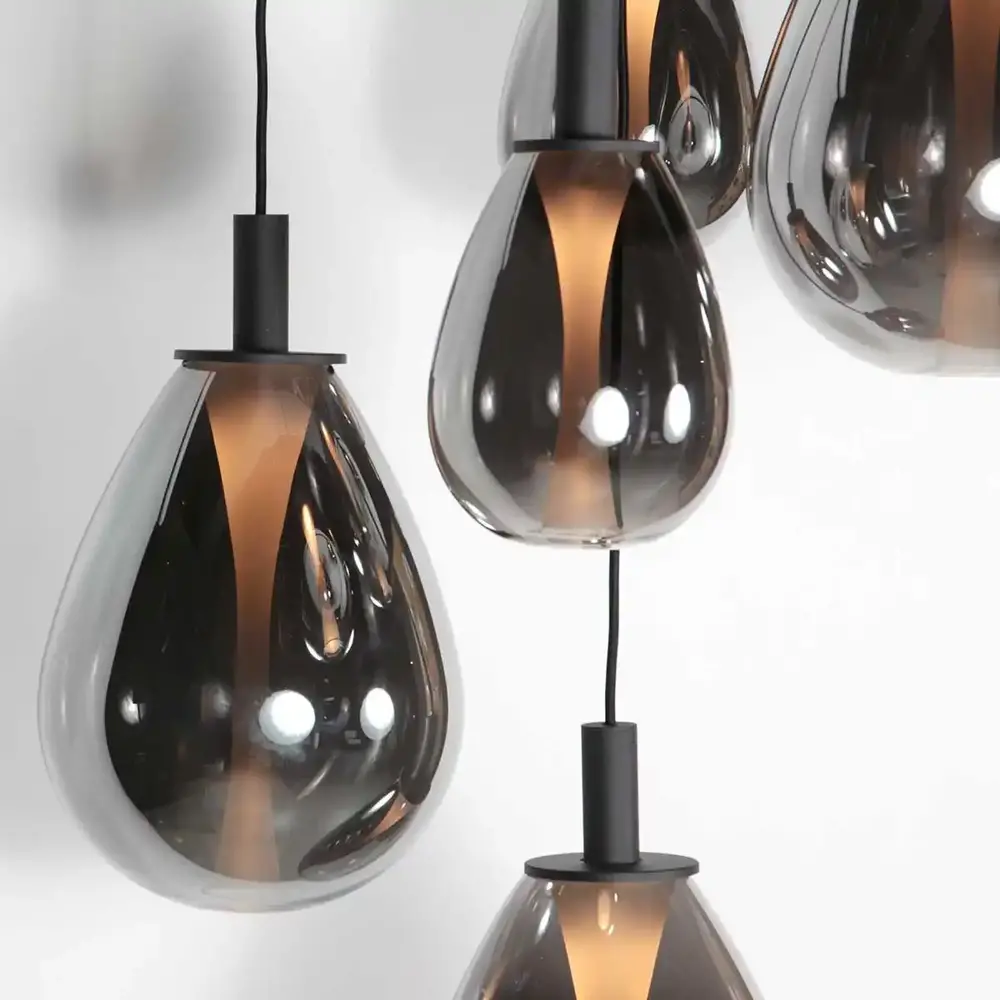 Mexlite Hanglamp Glimsy 5 lichts Ø 45 cm zwart